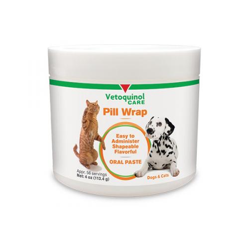 Pill Wrap paste for giving dogs and cats vitamins and medication from Vetoquinol. Pill Wrap paste for giving dogs and cats vitamins and medication from Vetoquinol.