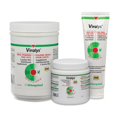 Viralys L-lysine supplement for immune system health in cats from Vetoquinol Viralys L-lysine supplement for immune system health in cats from Vetoquinol